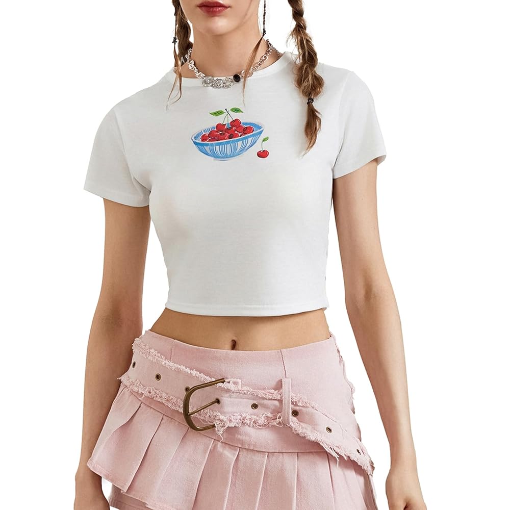 あああused graphic y2k tops Y2k Shirts for Women Fairy Grunge Short Sleeve Tops Teen